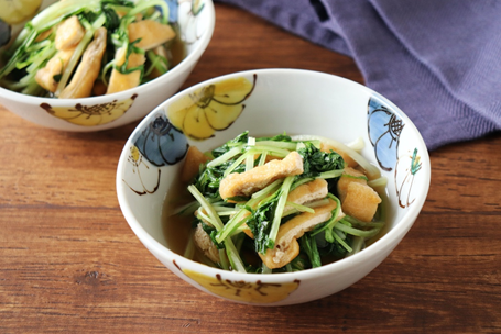 水菜と油揚げの煮びたし