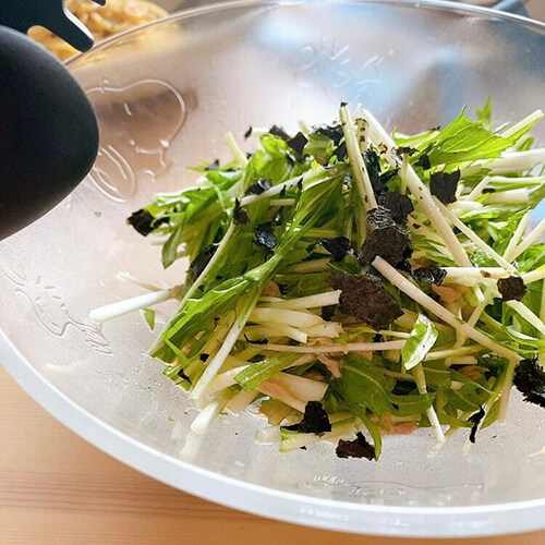 〜水菜とツナのオリーブオイルサラダ〜
